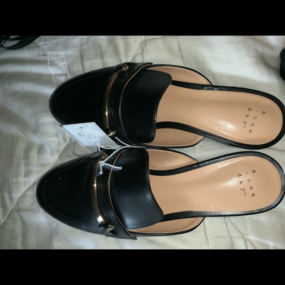 black loafers